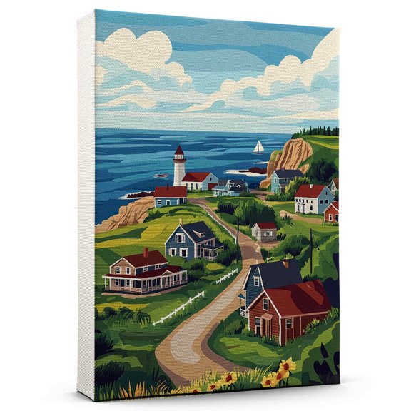 Prince Edward Island Travel Canvas, Vintage City Canvas Prince Edward Canvas Wall Art, Prince Edward Island Canvas Colorful, Prince Edward Picture Canvas - 104AZ1137