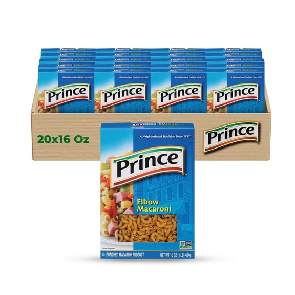 Prince Elbow Macaroni (20-Pack, 16 oz) Classic curved pasta for mac & cheese, pasta salads & baked dishes.