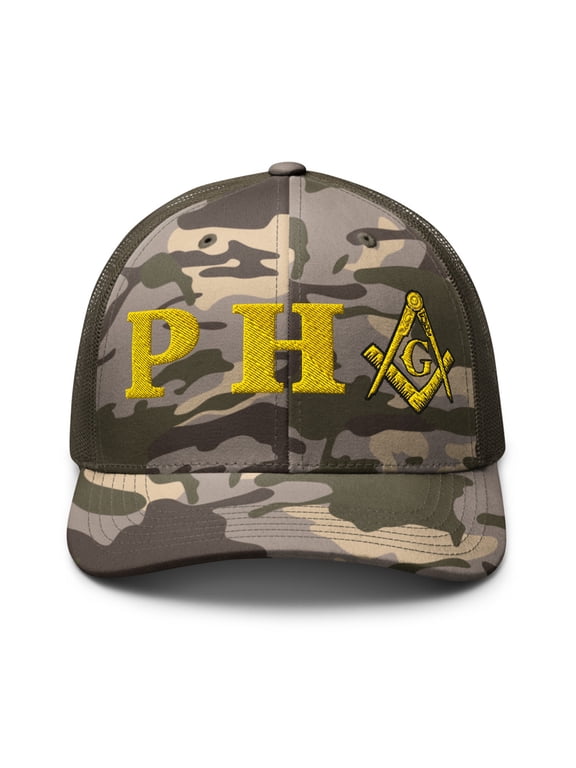 Prince Hall Affiliated Freemason Camouflage trucker hat (Camo/Olive)