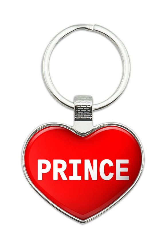 Prince I Love Name Heart Metal Key Chain