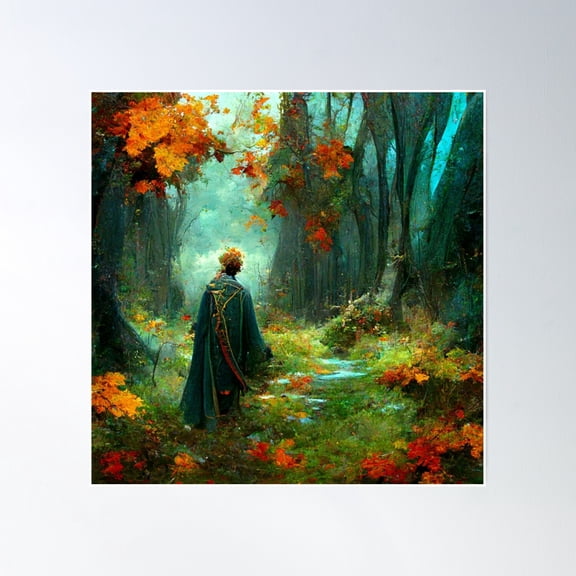 Prince In The Magic Forest Poster Wall Art, Modern Wall Decor, 30x30 UNFRAMED