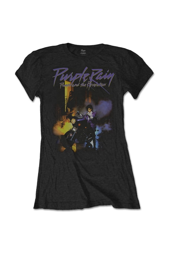 Prince Ladies T-Shirt: Purple Rain (Small)