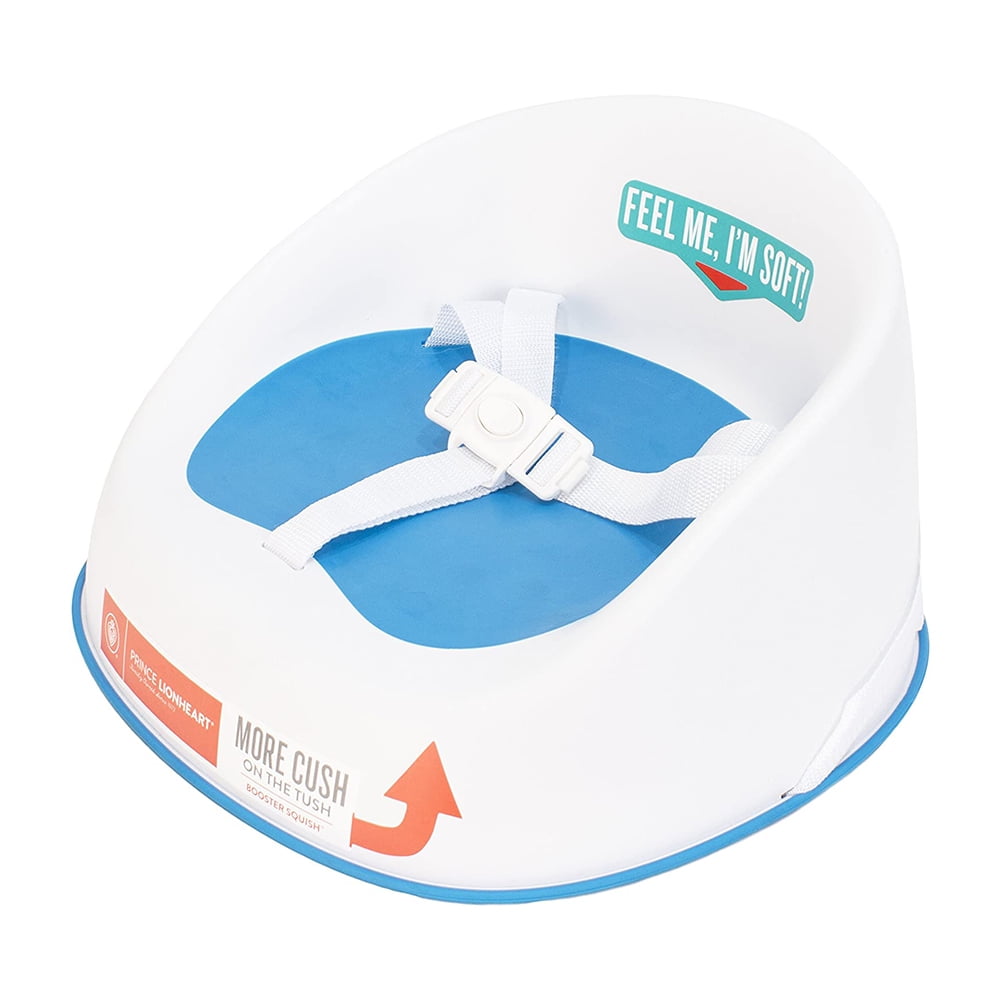 Prince Lionheart Squish Booster Seat, 3-Point Harness Dual-Strap System, Easy to Wipe Clean, Lightweight, Berry Blue