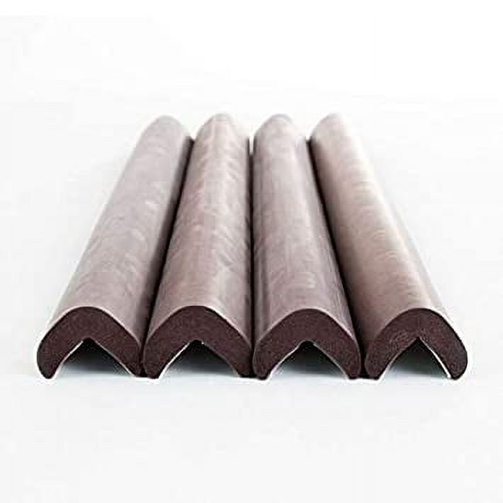 Prince Lionheart Straight Cushiony Edge Guard (4pcs)| 15 3/4" Length Per Guard | Ultimate Protection for Infant and Toddler - Brown | 3M Tape Included