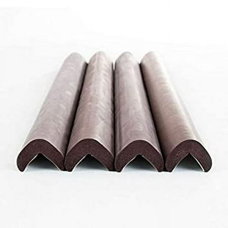 Prince Lionheart Straight Cushiony Edge Guard (4pcs)| 15 3/4" Length Per Guard | Ultimate Protection for Infant and Toddler - Brown | 3M Tape Included