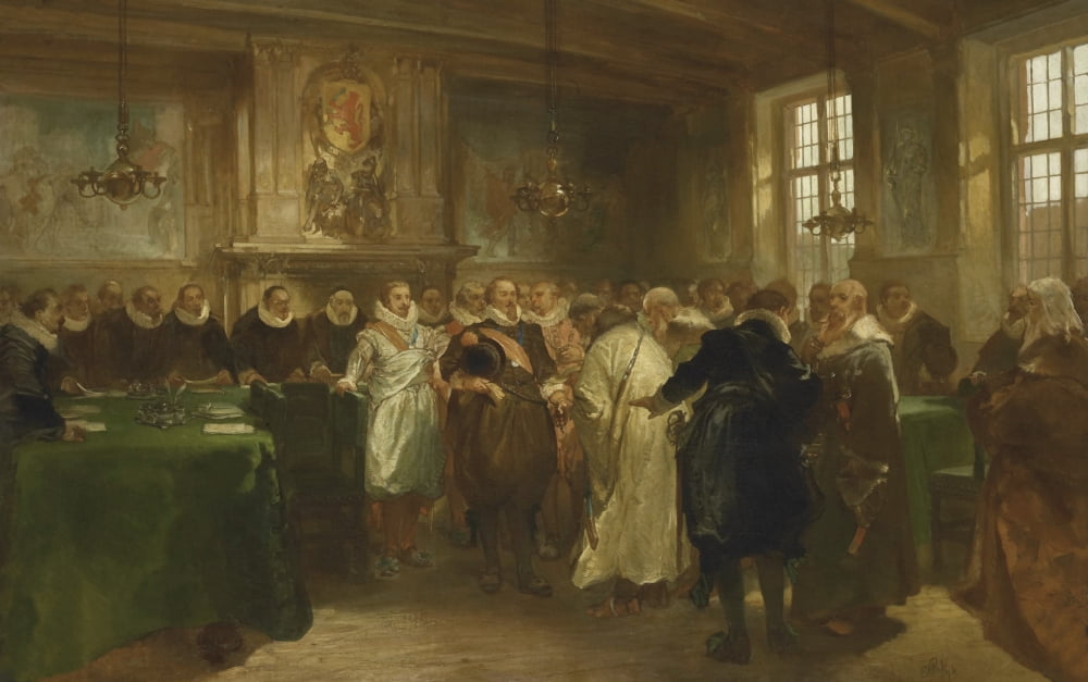 Prince Maurits Receiving A Russian Delegation In 1614 Canvas Art - (36 x 24)