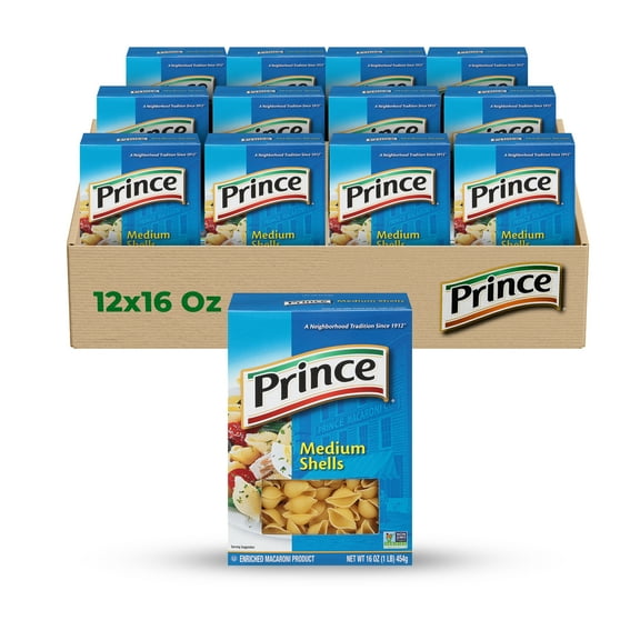 Prince Medium Shell Pasta Perfect for Sauces, Soups & Baked Dishes (12-Pack, 16 oz Each) A versatile pasta shape designed to hold sauces, seasonings, and ingredients in every bite.