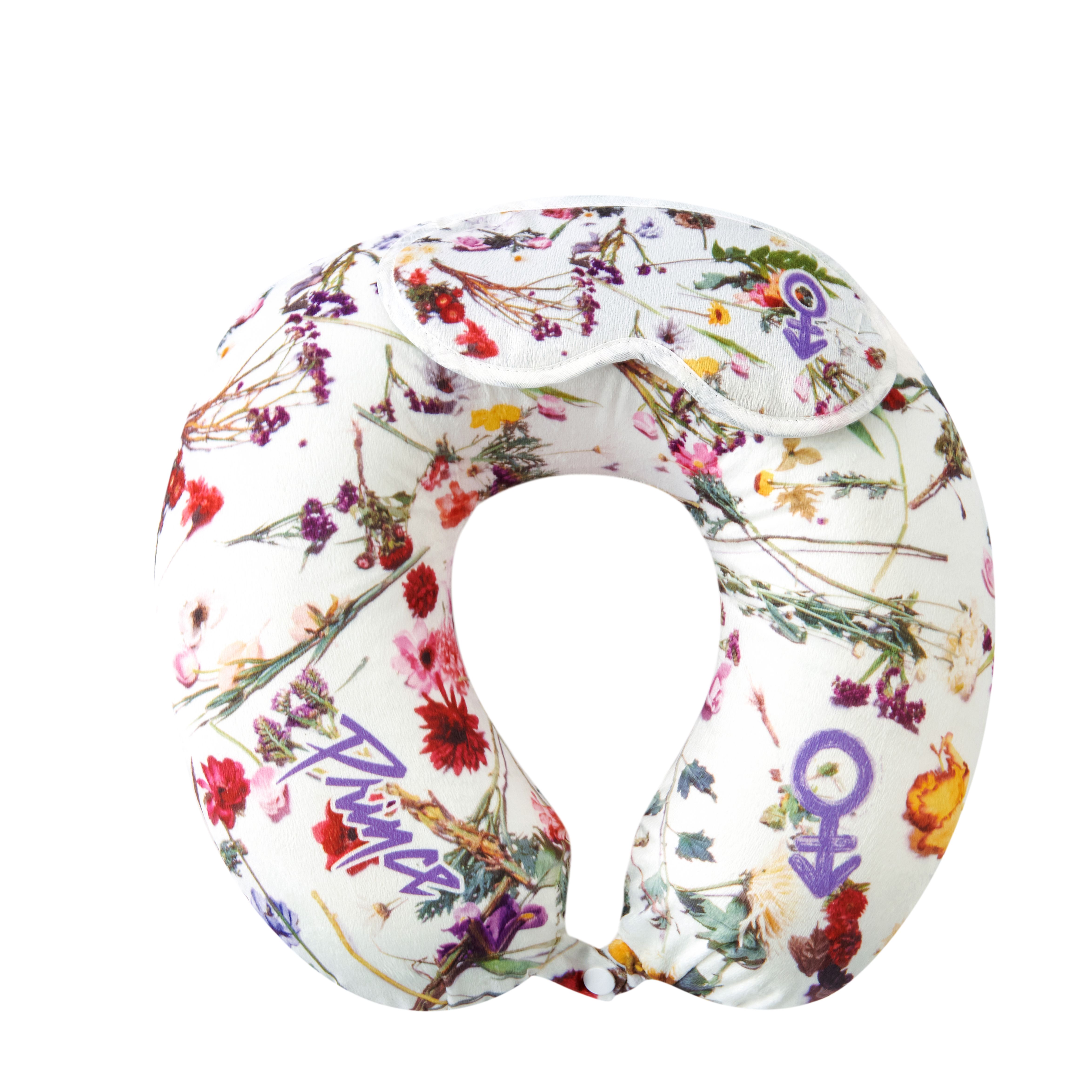 Prince Memory Foam Travel Neck Pillow with Eye Mask 2PC Travel Set