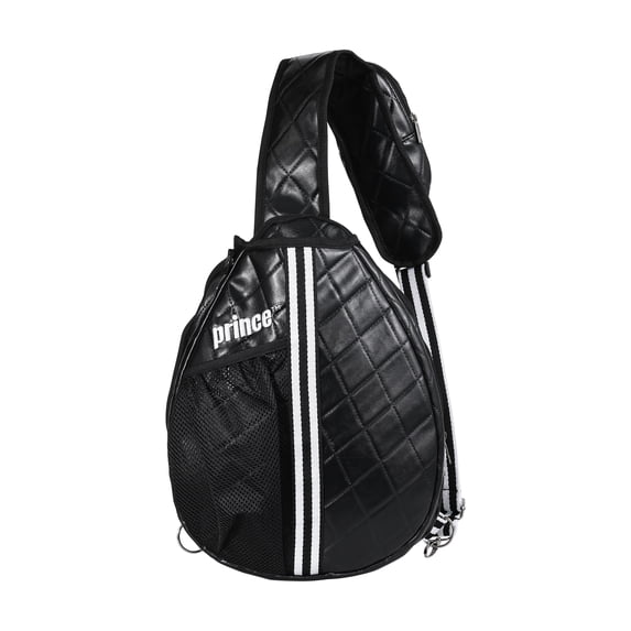 Prince Multi-Sport Racket Bag – Black Quilted Sling Backpack with Shoulder Pocket