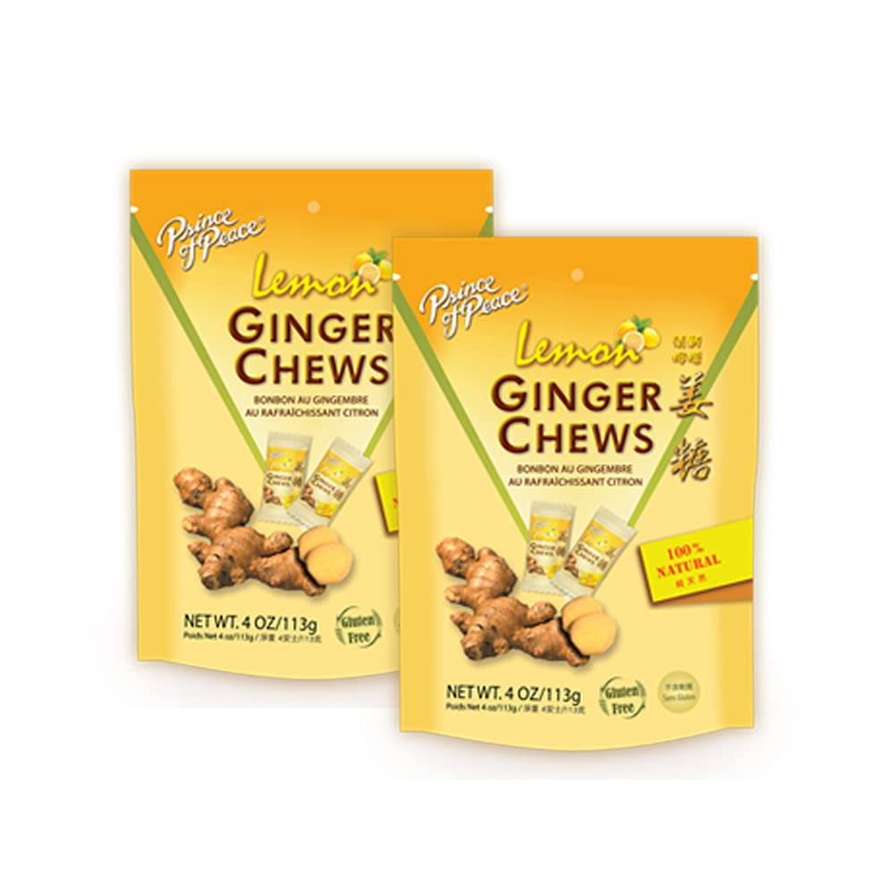 Prince Of Peace Ginger Chews With Lemon, 4 Oz. Candied Ginger Lemon