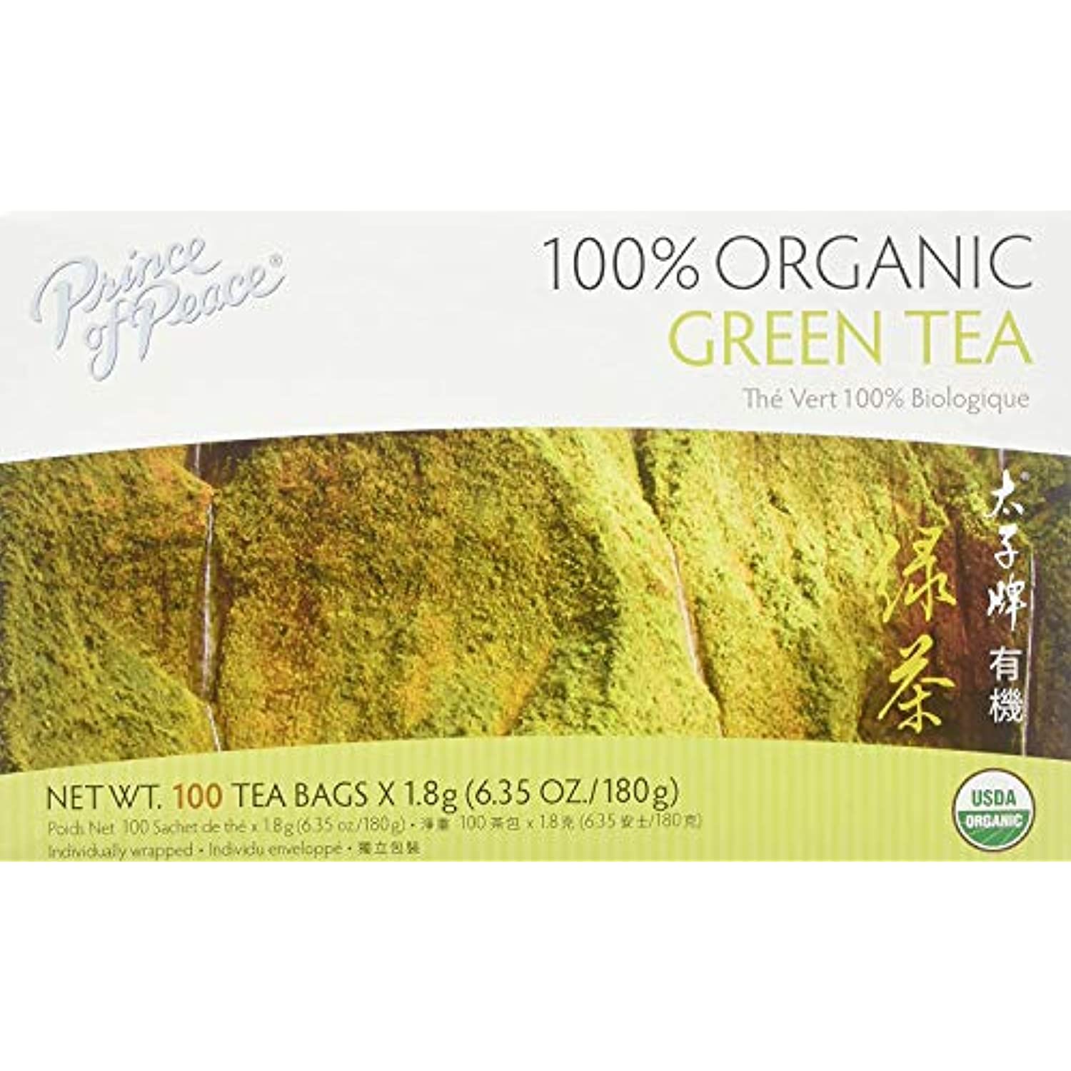 Prince Of Peace Organic Green Tea, 100 Tea Bags 100 Organic Green