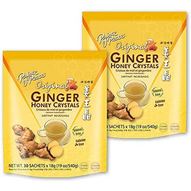 Prince of Peace Instant Ginger Honey Crystals, 2 Packs of 30 Sachets
