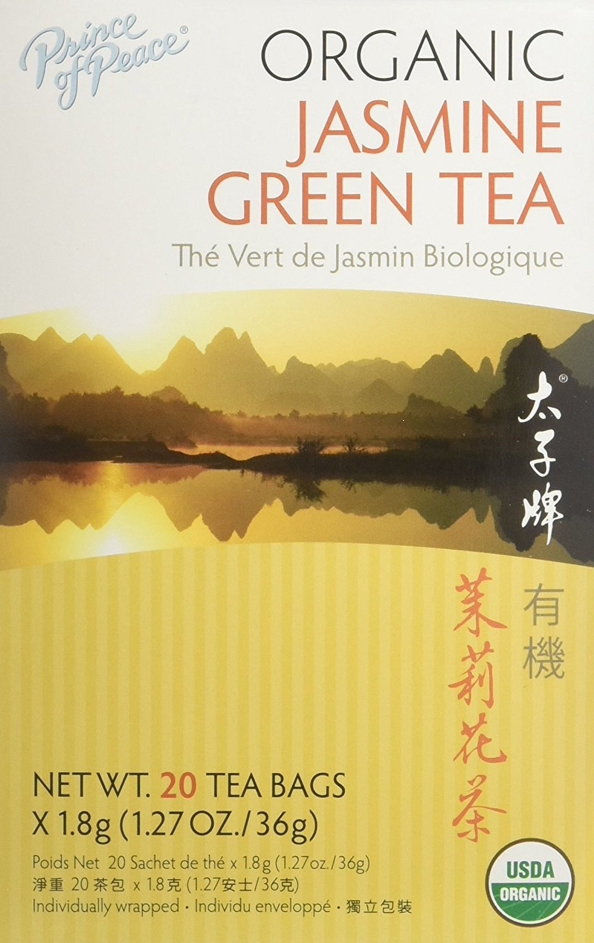 Prince of Peace Organic Jasmine Green Tea, 20 Tea Bags 100 Organic