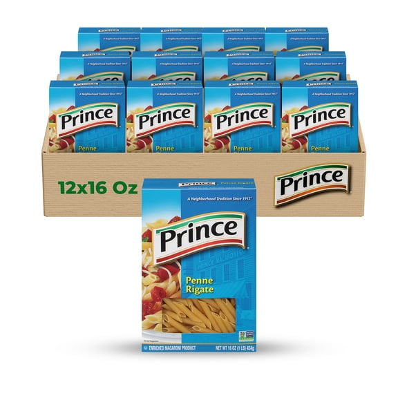 Prince Penne Rigate Classic Ridged Pasta for Italian FavoritesA versatile, tube-shaped pasta with ridges, perfect for holding onto hearty sauces, creamy Alfredo, or baked pasta.