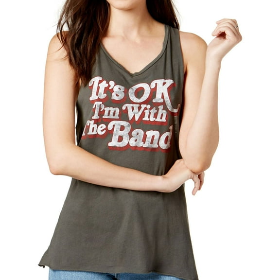 Prince Peter Womens It's Okay Tank Top, Grey, Small