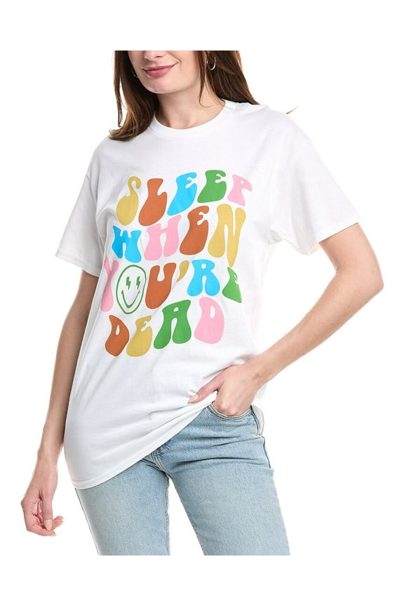 Prince Peter womens Sleep When You're Dead T-Shirt, s, White