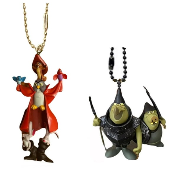 Prince Philip Owl & Goons Guards Keychain Dangler Maleficent Sleeping Beauty Pvc New
