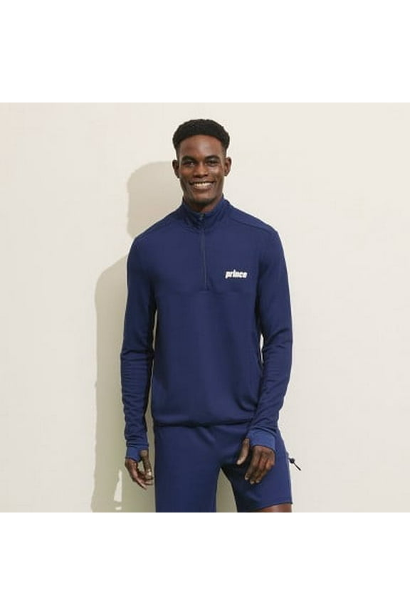 Men's Ponte 1/4 Zip Pullover - Navy Blue, M