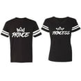 thumbnail image 1 of Prince & Princess Matching Couple Cotton Jerseys (Men Black / Women Black) (Men S / Women S), 1 of 3
