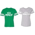 thumbnail image 1 of Prince & Princess Matching Couple Cotton Jerseys (Men Green / Women Heather) (Men S / Women M), 1 of 3