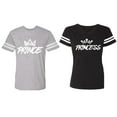 thumbnail image 1 of Prince & Princess Matching Couple Cotton Jerseys (Men Heather / Women Black) (Men S / Women S), 1 of 3