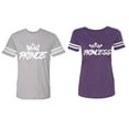 thumbnail image 1 of Prince & Princess Matching Couple Cotton Jerseys (Men Heather / Women Purple) (Men XXL / Women S), 1 of 3