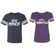 thumbnail image 1 of Prince & Princess Matching Couple Cotton Jerseys (Men Navy / Women Purple) (Men XXL / Women L), 1 of 3