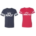 thumbnail image 1 of Prince & Princess Matching Couple Cotton Jerseys (Men Navy / Women Red) (Men XL / Women XL), 1 of 3