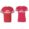 thumbnail image 1 of Prince & Princess Matching Couple Cotton Jerseys (Men Red / Women Red) (Men XXL / Women XXL), 1 of 3