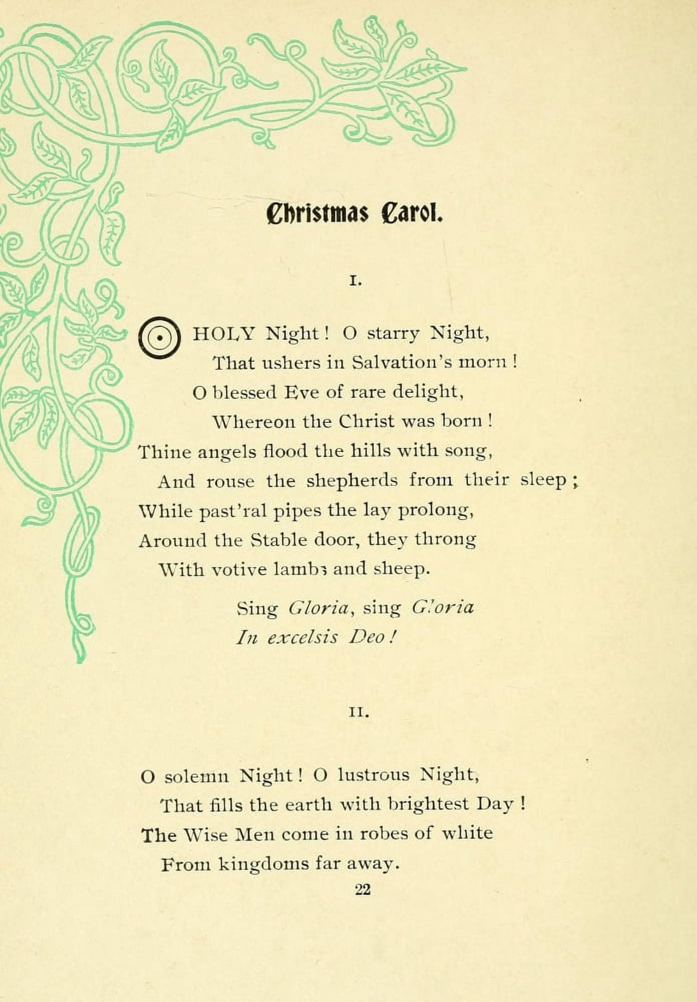 Prince Ragnal 1898 Christmas Carol Canvas Art - Eleanor C Donnelly (24 x 36)