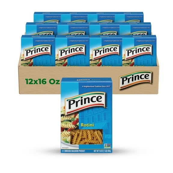 Prince Rotini  Classic Spiral Pasta for Sauces, Salads & More (12-Pack, 16 oz Each)  A corkscrew-shaped pasta designed to hold sauces, seasonings, and toppings perfectly.