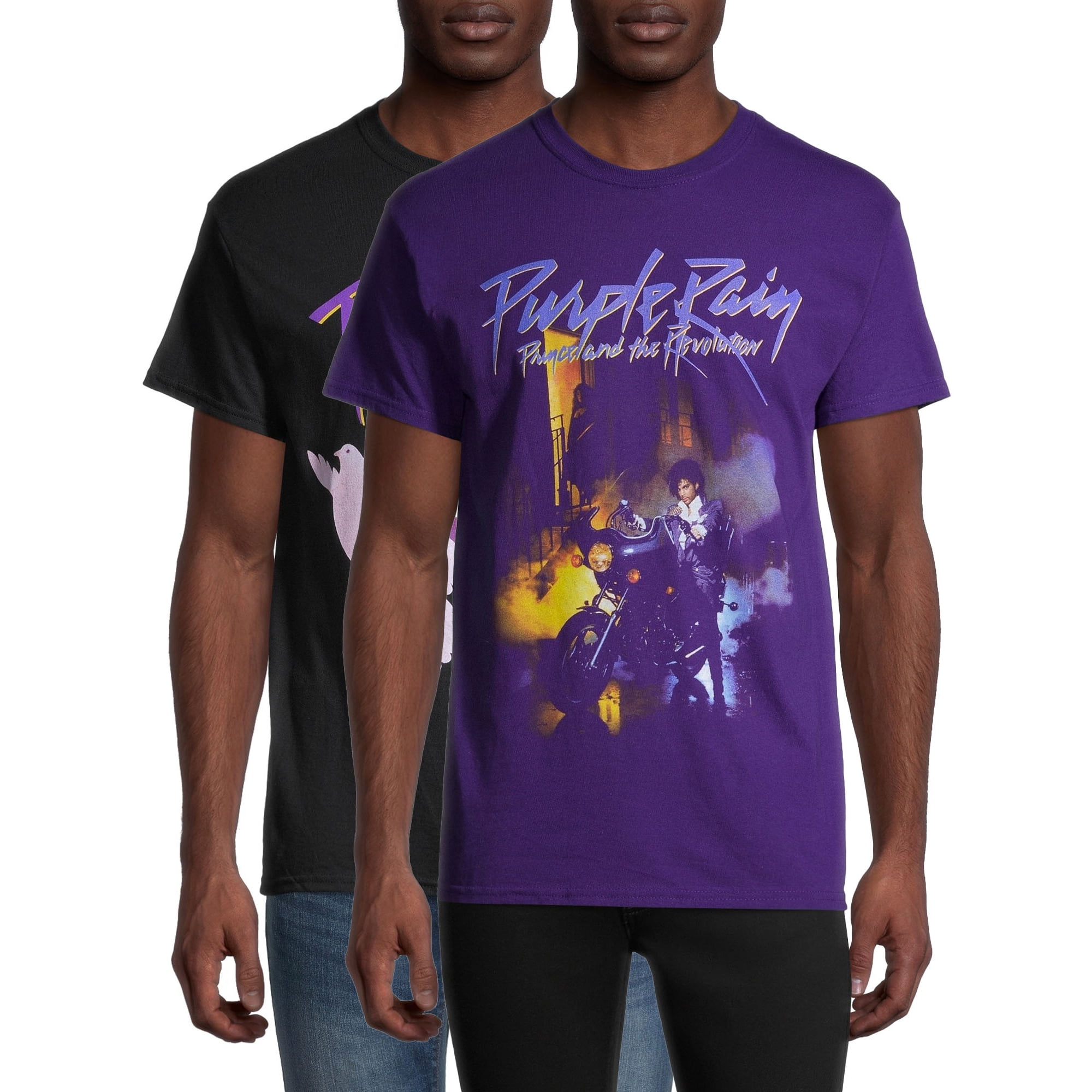 Men's Prince Purple Rain Short Sleeve Graphic Crewneck T-Shirt - Black S
