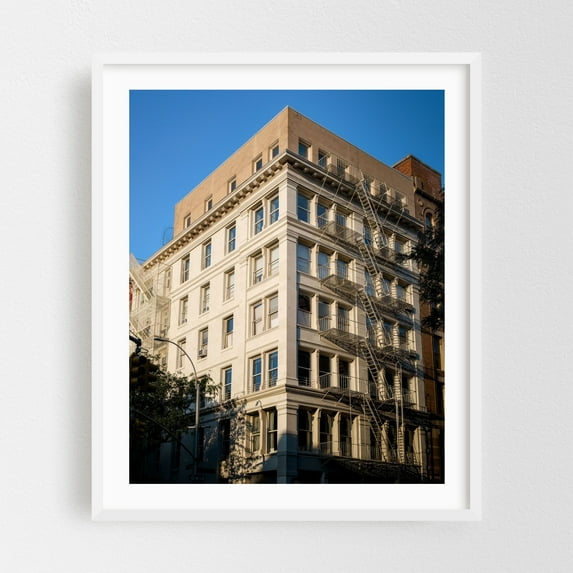 Prince Street and Broadway - Manhattan New York Photography Architecture City Cityscape Street Photography White Framed Wall Art Print 9 x 12 inches