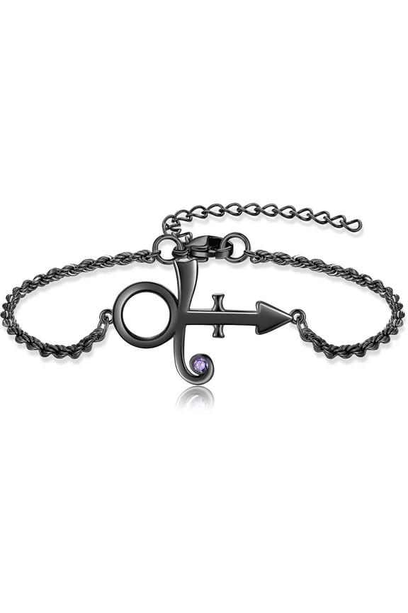Prince Symbol Bracelet 925 Sterling Silver Prince Symbol Jewelry Gifts for Women Men Prince Fans