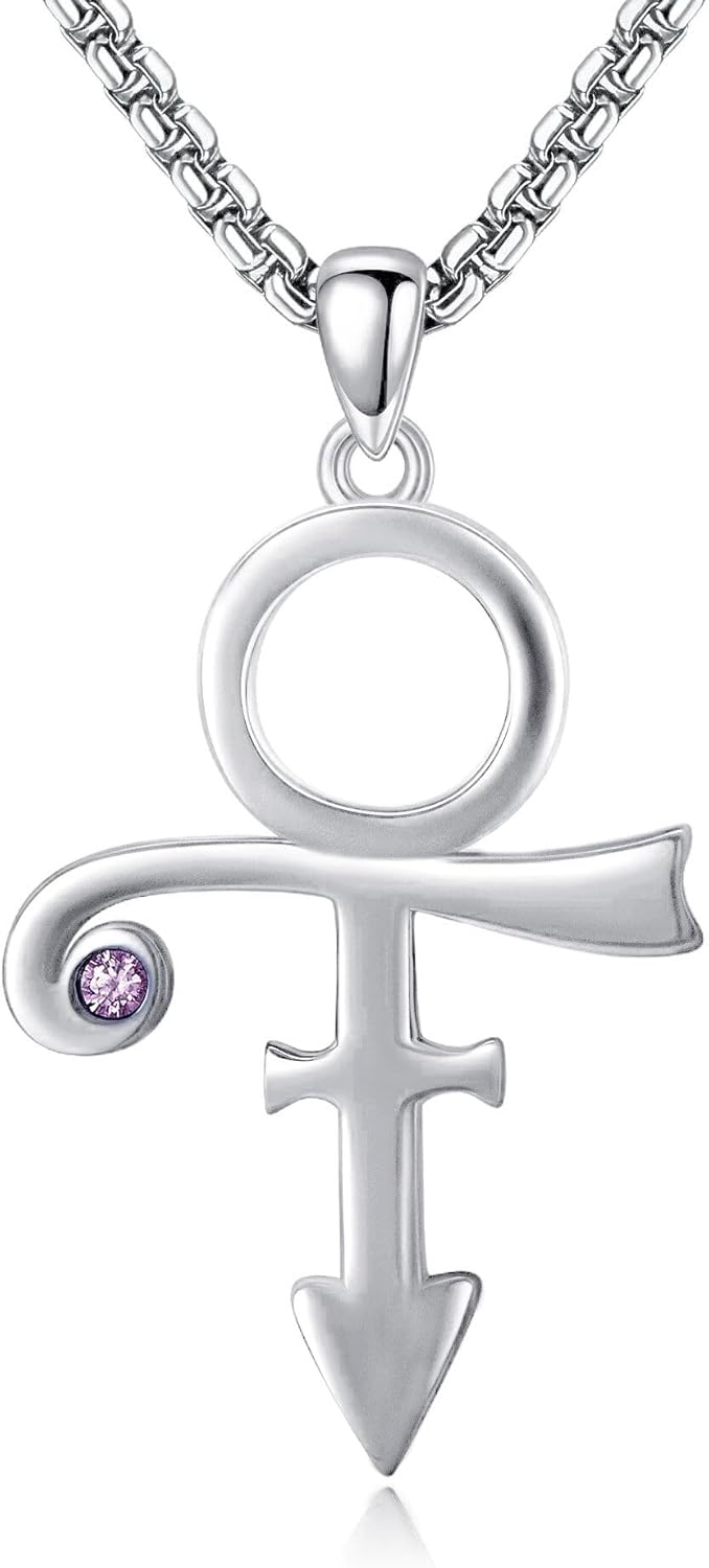 Prince Symbol Necklace Sterling Silver Prince Pendant Necklace for Men ...