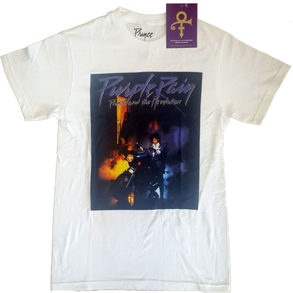 Prince Unisex T-Shirt Purple Rain Square (Large)