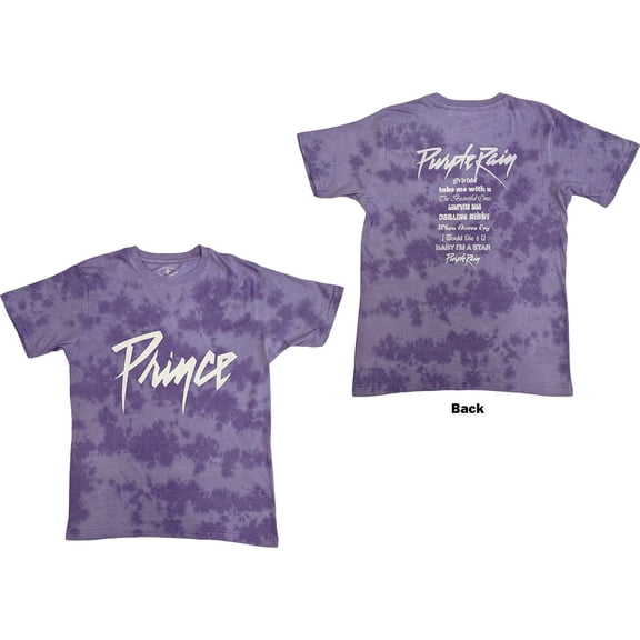 Prince Unisex T-Shirt Purple Rain (Wash Collection & Back Print) (XX-Large)