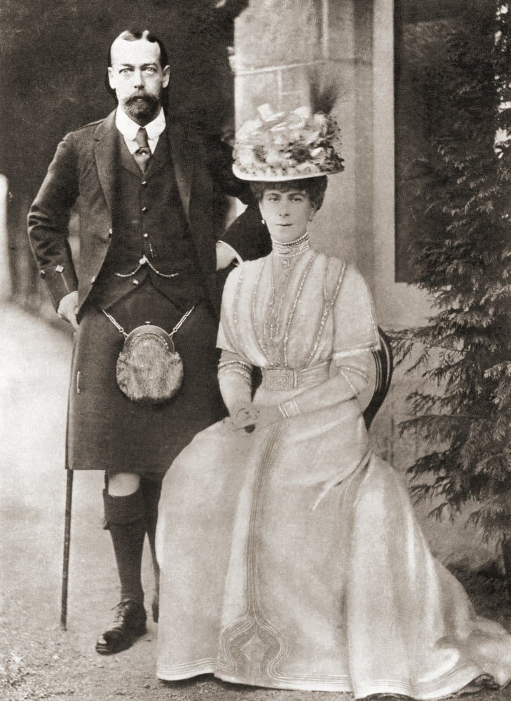 The Prince Of Wales Later King George V With His Wife Mary Of Teck In 1909 George V George Frederick Ernest Albert 1865 Canvas Art - Ken Welsh Design Pics (12 x 17)