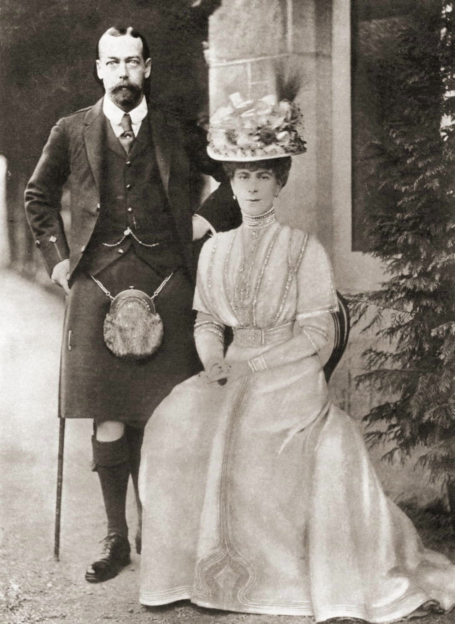 The Prince Of Wales Later King George V With His Wife Mary Of Teck In 1909 George V George Frederick Ernest Albert 1865 Canvas Art - Ken Welsh Design Pics (24 x 34)