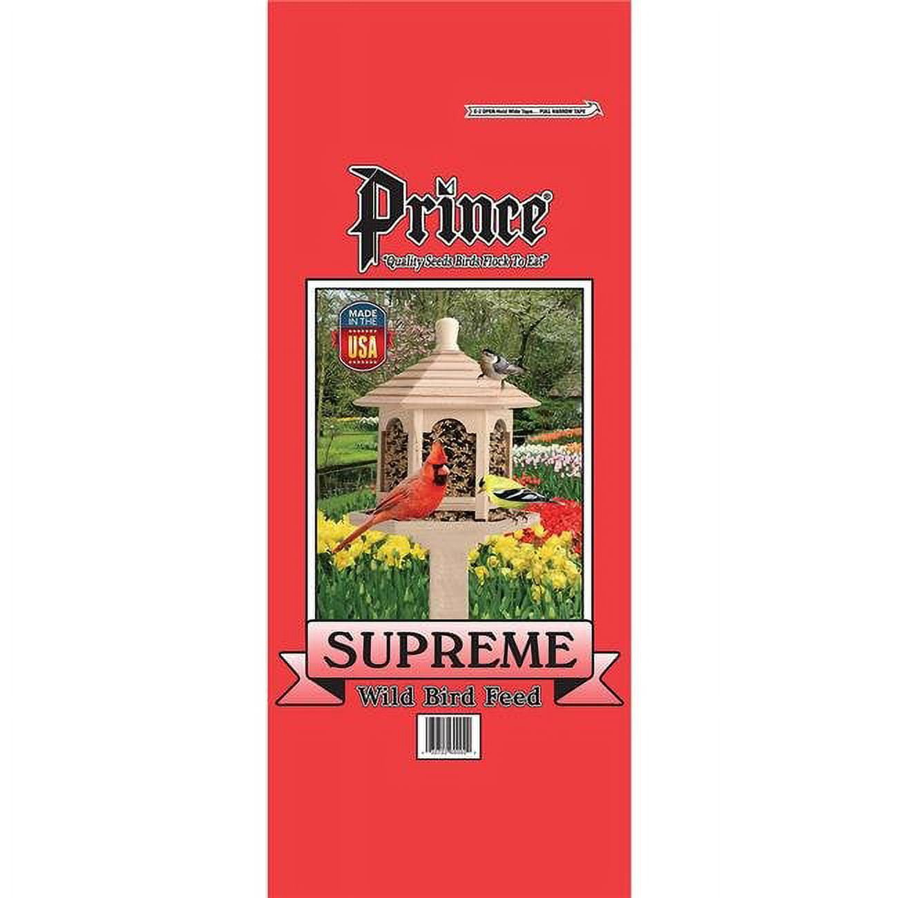Prince Wild Bird Seed 40 lbs Supreme Wild Bird Feed Red Bag, Red