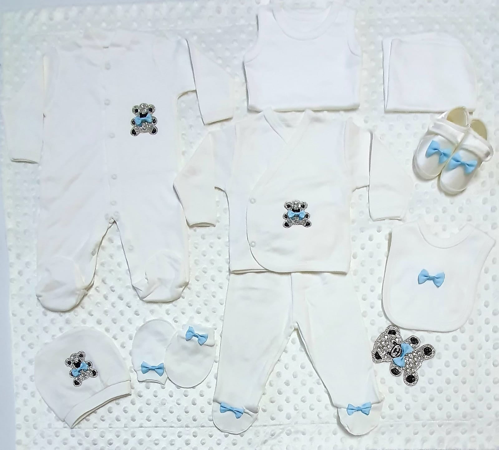 Prince embroidered blue-ecru 10-pc sets-new-born-0-to-3-month