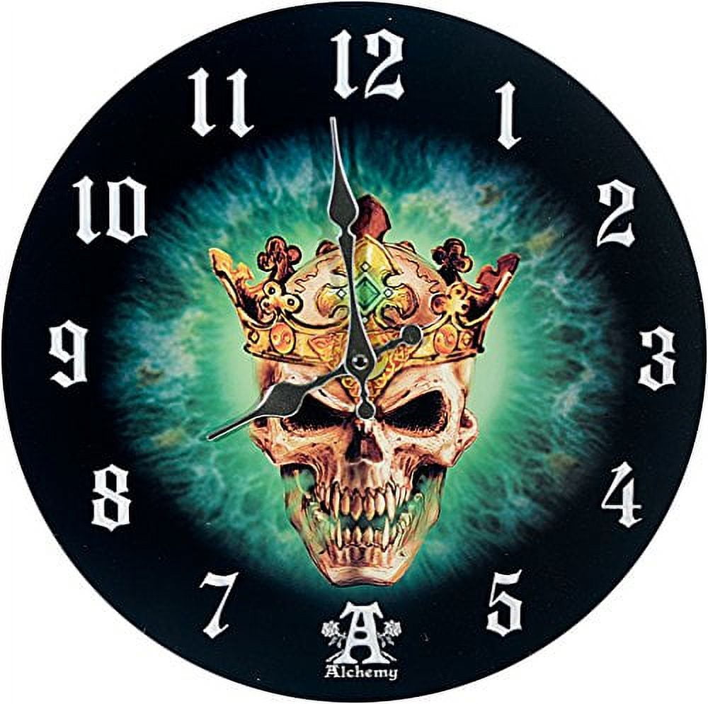 Prince of Oblivion Wall Clock By Alchemy Gothic Round Plate 13.5"D