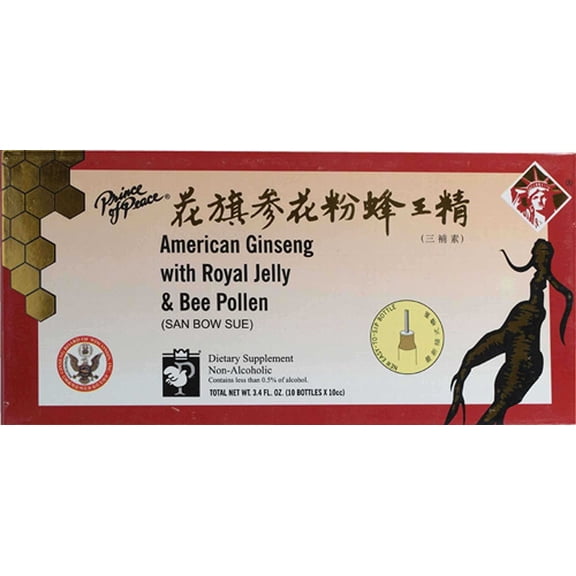 Prince of Peace - American Ginseng Extract with Royal Jelly and Bee Pollen - 10 Vial(s)