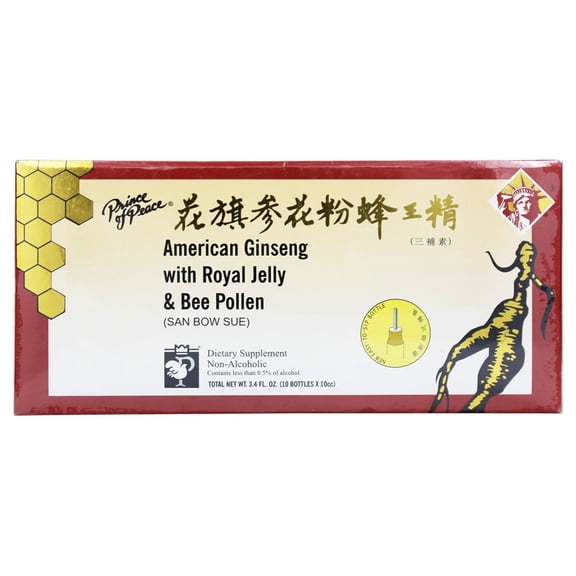 Prince of Peace - American Ginseng Extract with Royal Jelly and Bee Pollen - 10 Vial(s)