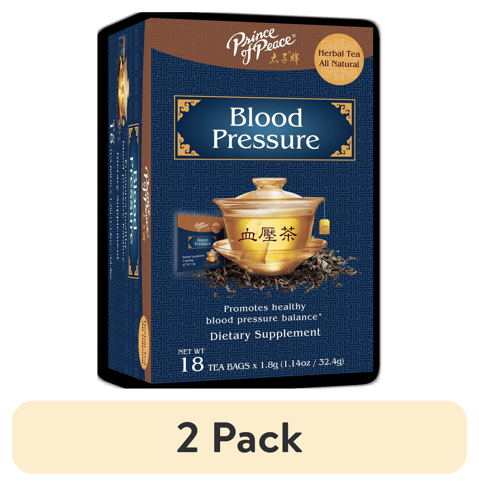 (2 pack) Prince of Peace Blood Pressure Herbal Tea, 18 Count Box, All ...