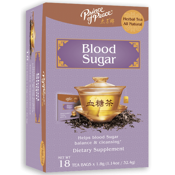 Prince of Peace Blood Sugar Herbal Tea, 18 Count Box, All Natural, Caffeine Free, Dietary Supplement