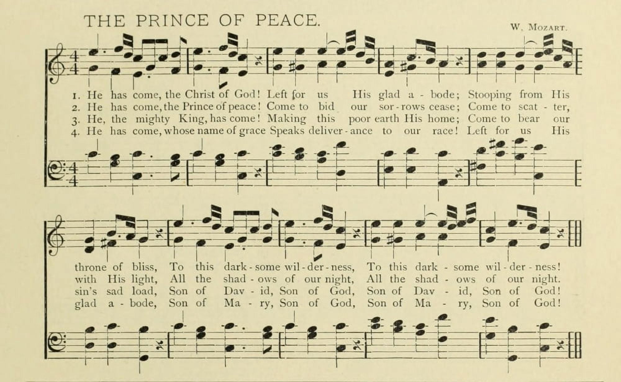 Prince of Peace Christmas in Song 1891 Canvas Art - (18 x 24)