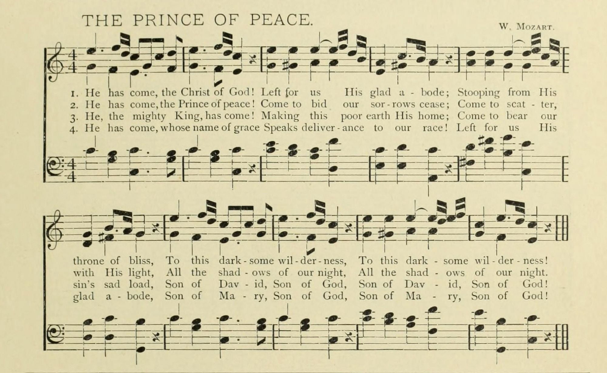 Prince of Peace Christmas in Song 1891 Canvas Art - (24 x 36)