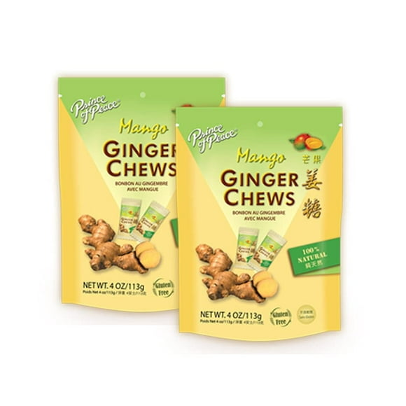 Prince of Peace - Ginger Chews 100% Natural Mango - 4 oz.(Pack of 2)