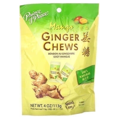 Prince of Peace, Ginger Chews, Mango, 4 oz